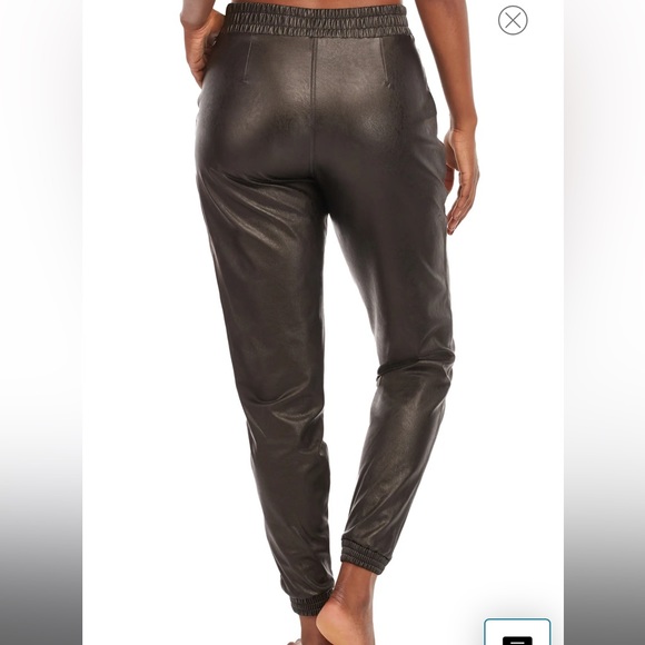 SPANX Black Faux Leather Jogger Pants - Picture 4 of 9